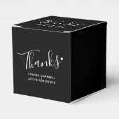 感謝していシンプルスクリプト白黒ハート結婚の フェイバーボックス (正面サイド)