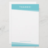 感謝していシンプルターコイズモダン青 便箋 (正面/裏面)