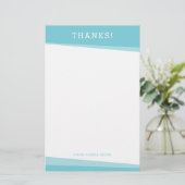 感謝していシンプルターコイズモダン青 便箋 (スタンド正面)