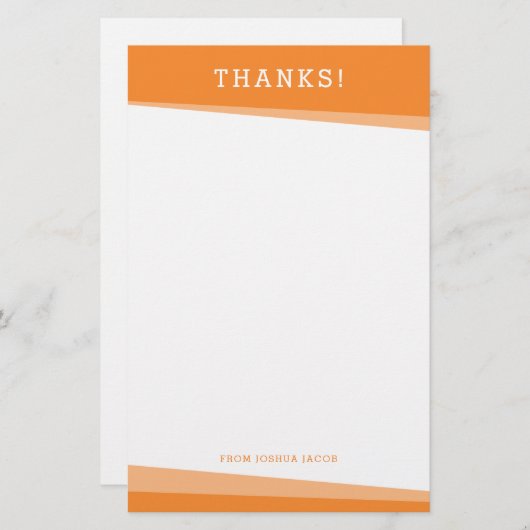 感謝していシンプルモダンはっきりした洋 便箋 (正面/裏面)