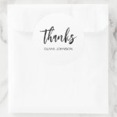 感謝していシンプルモダン白黒 ラウンドシール (バッグ)