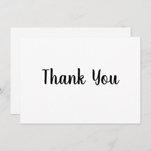 感謝していシンプル文字ミニマルスタイルカード (正面/裏面)