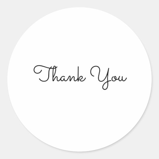 感謝していシンプル文字ミニマルスタイルカード ラウンドシール (正面)