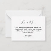 感謝していシンプル結婚の4枚の写真の予算 ノートカード (裏面)