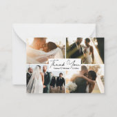 感謝していシンプル結婚の4枚の写真の予算 ノートカード (正面)