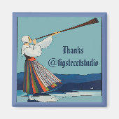 感謝していスウェーデン、編集または文字の追加 マグネット (正面)