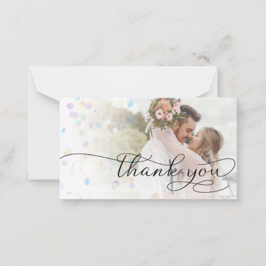 感謝していスクリプ結婚トの色あせフォトノートカード ノートカード (正面)