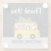 感謝していスクールバスの運素晴らし転手になって ガラスコースター (裏面)