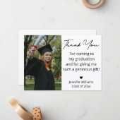 感謝していスタイリッシュの手書き写真の卒業 ノートカード (正面/裏面インサイチュ)