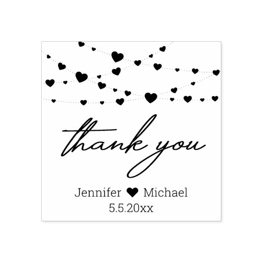 感謝していスタイリッシュはハート結婚の ラバースタンプ (インプリント)