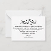 感謝していスタイリッシュは白黒の写真をスクリプ結婚トする ノートカード (裏面)