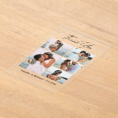 感謝していスタイリッシュモダン5枚の写真結婚を印刷する アクリル招待状 (レイダウン)