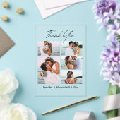 感謝していスタイリッシュモダン5枚の写真結婚を印刷する アクリル招待状 (インサイチュ (ウェディング))