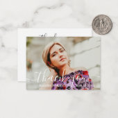 感謝していスタイリッシュ君の書道卒業 ノートカード (正面/裏面インサイチュ)