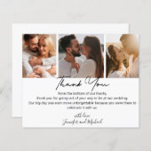 感謝していスタイリッシュ結婚3枚の写真コラージュのカード (正面/裏面)