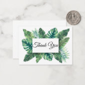 感謝していスタイリッシュ葉結婚の青いヤシのだ ノートカード (正面/裏面インサイチュ)