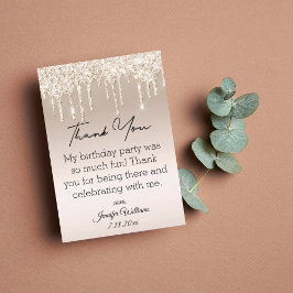 感謝していスタイリッシュ16個の金ゴールド滴グリッター ノートカード