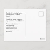感謝していストップは我々のオープンハウスで ポストカード (裏面)