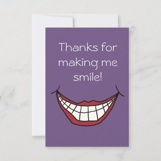 感謝していスマイルだ！紫の赤唇 サンキューカード (正面)
