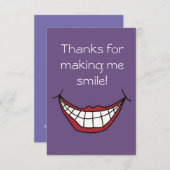 感謝していスマイルだ！紫の赤唇 サンキューカード (正面/裏面)