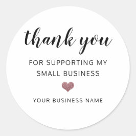 感謝していスモールビジネスバラ金ゴールドグリッターハート ラウンドシール