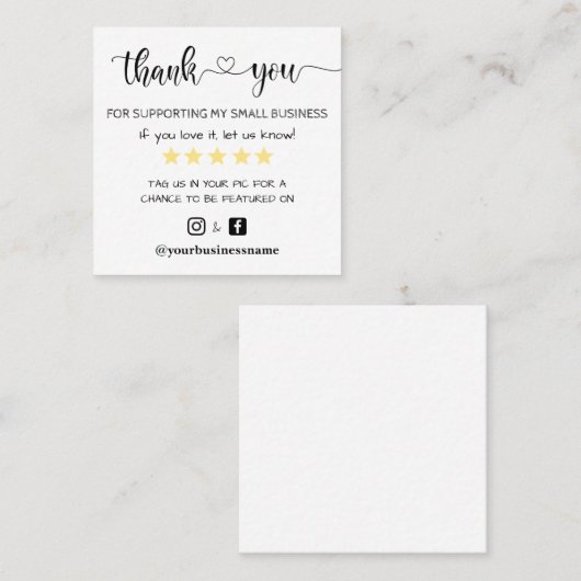 感謝していスモールビジネスfacebook instram モダン コーリングカード (正面/裏面)