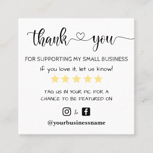 感謝していスモールビジネスfacebook instram モダン コーリングカード (正面)