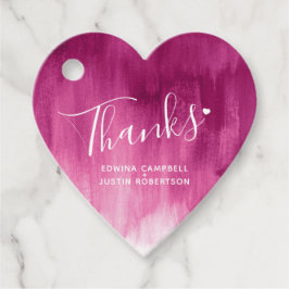 感謝していダークピンク抽象芸術結婚式の引き出物ギフトラベル フェイバータグ