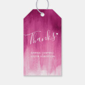 感謝していダークピンク結婚抽象芸術のイベントギフトラベル ギフトタグ (正面)