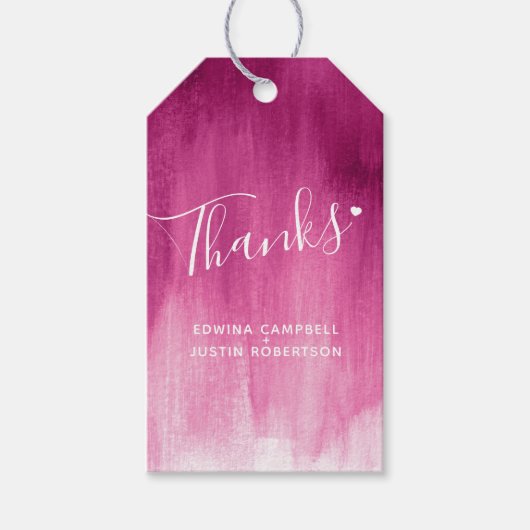 感謝していダークピンク結婚抽象芸術のイベントギフトラベル ギフトタグ (正面)
