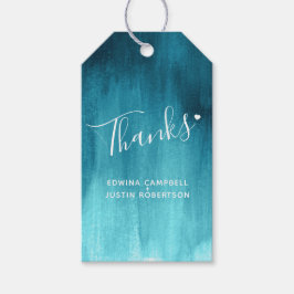 感謝していティール（緑がかった色）抽象芸術結婚またはイベントギフトラベル ギフトタグ