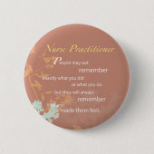 感謝していナース開業医、ブラウン 缶バッジ (正面)