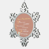 感謝していナース スノーフレークピューターオーナメント (右)