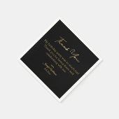 感謝していハッピーバースデーブラックミニマルゴールデン スタンダードカクテルナプキン (角)