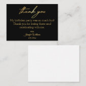 感謝していハッピーバースデーブラックミニマル ノートカード (正面/裏面)