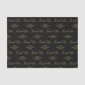 感謝していハッピーバースデーブラック金ゴールド高級パターン 薄葉紙 (正面)