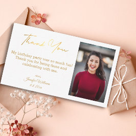 感謝していハッピーバースデー金ゴールド写真シック ノートカード