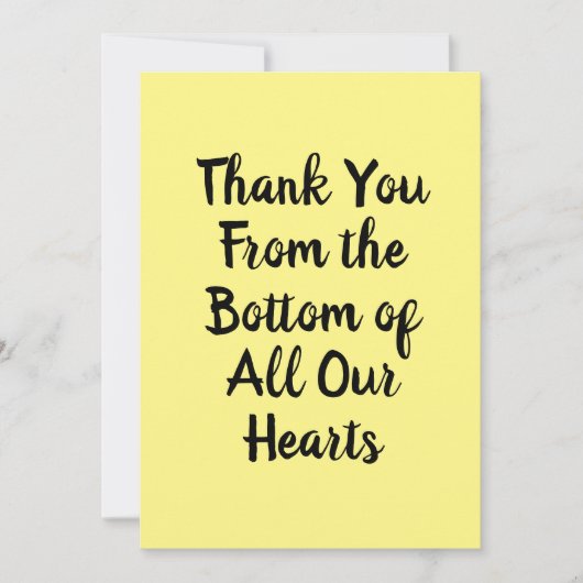 感謝していハートの下からのフラットサンキューカード サンキューカード (正面)