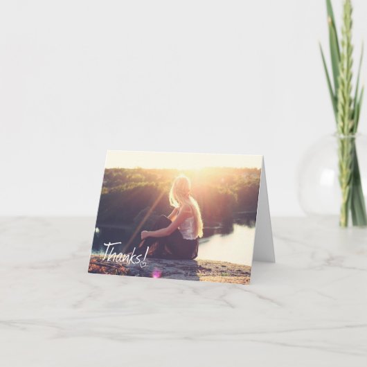 感謝していハートグラードフォトノートカード付き ノートカード (正面)