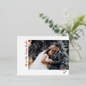 感謝していハート結婚のフォトフォイルはがき 箔招待状ポストカード (立ち正面)