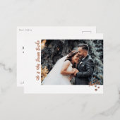 感謝していハート結婚のフォトフォイルはがき 箔招待状ポストカード (正面/裏面)