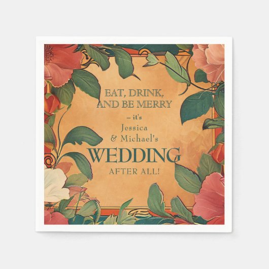 🌹感謝していバラロマンス：アールヌーボー・スプレンドール スタンダードカクテルナプキン (正面)