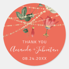 感謝していバラ名日付ホワイトコーラルゴールデンライツアイビー ラウンドシール