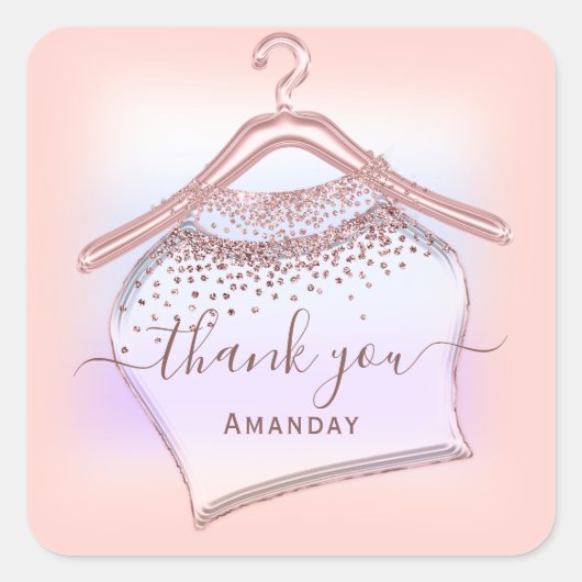 感謝していバラ布掛けクローゼットファッションブティック スクエアシール (正面)