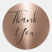 感謝していバラ金ゴールドクラシックラウンドステッカー ラウンドシール (正面)
