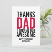 感謝していパパお父さんの日素晴らし札を出した サンキューカード (スタンド正面)