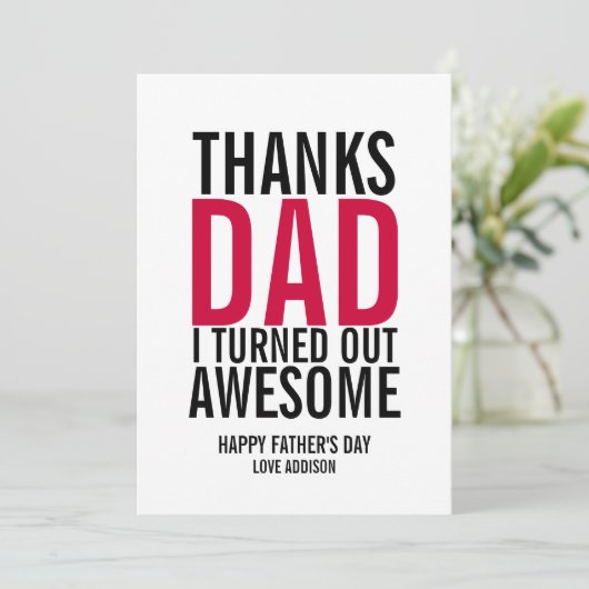 感謝していパパお父さんの日素晴らし札を出した サンキューカード (スタンド正面)