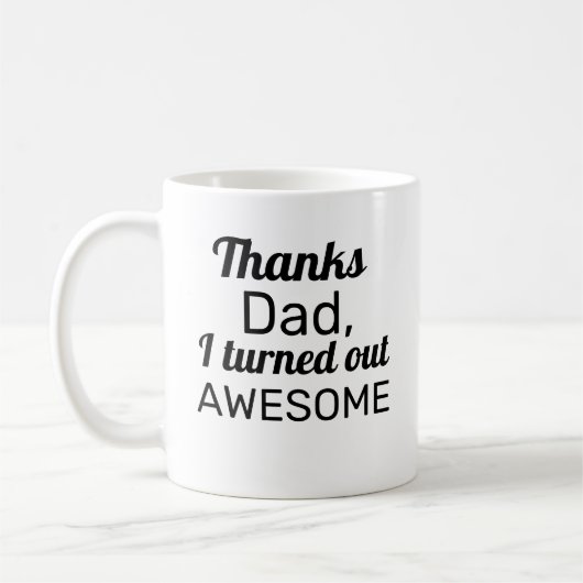 感謝していパパが出た素晴らし コーヒーマグカップ (左)