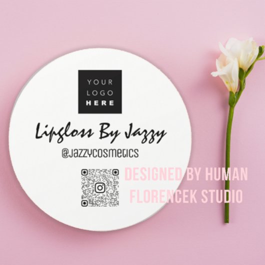 感謝していビジネス包装QRコードロゴホワイト ラウンドシール