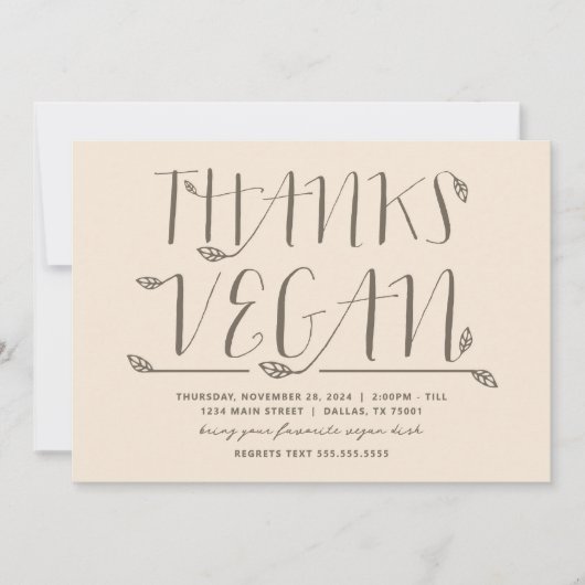 感謝していビーガン 招待状 (正面)
